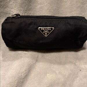 Prada Black Nylon Triangle Logo Toiletry Pouch